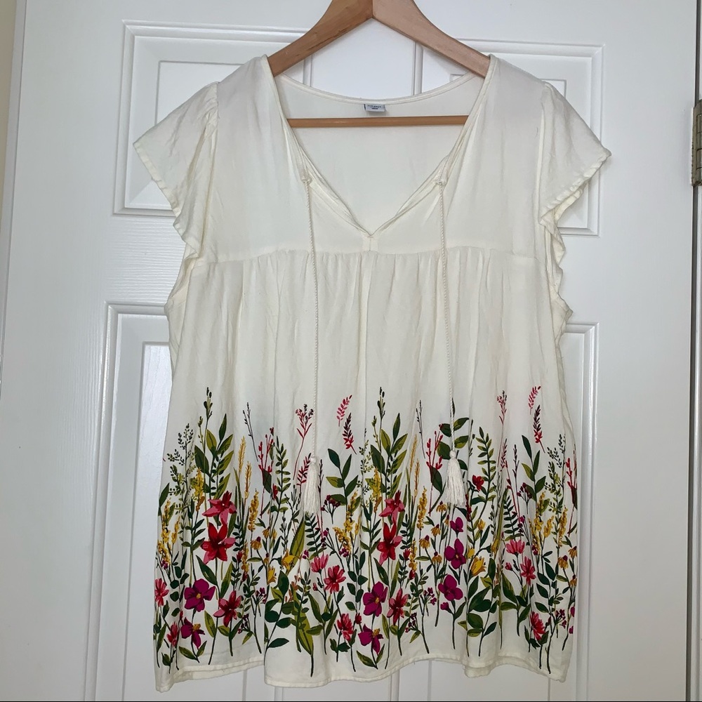 Floral Peasant Top